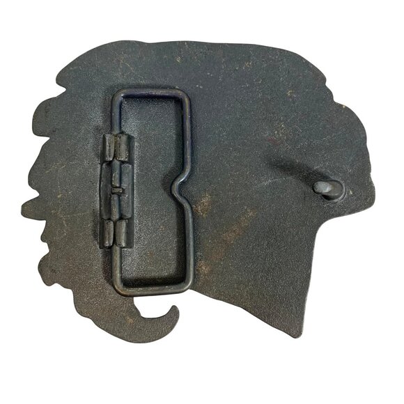 VTG Native American Headdress Design Antiqued Brass Finish Belt Buckle Western - Picture 2 of 6